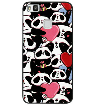 ADEL Siliconen Back Cover Softcase Hoesje voor Huawei P9 Lite - Panda Hartjes