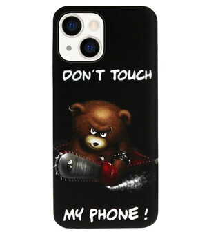 ADEL Siliconen Back Cover Softcase Hoesje voor iPhone 14 - Don&#039;t Touch My Phone Beren