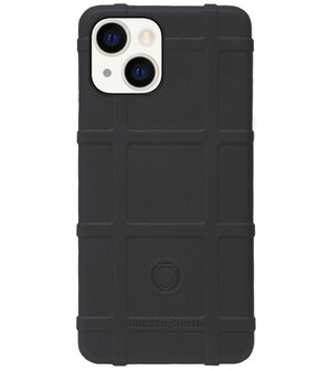 RUGGED SHIELD Rubber Bumper Case Hoesje voor iPhone 14 - Zwart