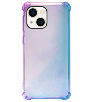 ADEL Siliconen Back Cover Softcase Hoesje voor iPhone 14 - Kleurovergang Blauw Paars