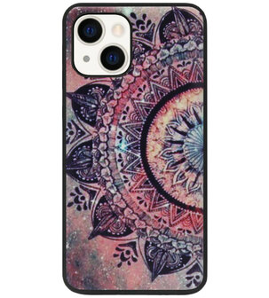 ADEL Siliconen Back Cover Softcase Hoesje voor iPhone 14 Plus - Mandala Bloemen Rood