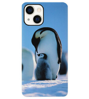 ADEL Siliconen Back Cover Softcase Hoesje voor iPhone 14 Plus - Pinguin Blauw