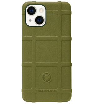 RUGGED SHIELD Rubber Bumper Case Hoesje voor iPhone 14 Plus - Groen