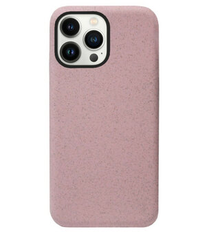 ADEL Tarwe Stro TPU Back Cover Softcase Hoesje voor iPhone 14 Pro Max - Duurzaam Afbreekbaar Milieuvriendelijk Roze