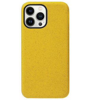 ADEL Tarwe Stro TPU Back Cover Softcase Hoesje voor iPhone 14 Pro Max - Duurzaam Afbreekbaar Milieuvriendelijk Geel