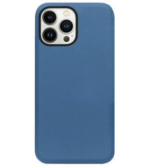 ADEL Premium Siliconen Back Cover Softcase Hoesje voor iPhone 14 Pro Max - Blauw