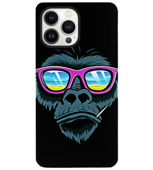 ADEL Siliconen Back Cover Softcase Hoesje voor iPhone 14 Pro Max - Gorilla Apen