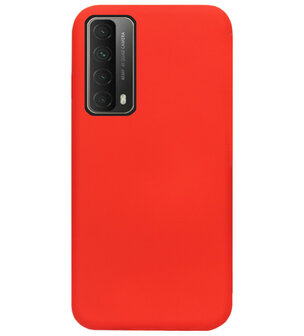 ADEL Siliconen Back Cover Softcase Hoesje voor Huawei P Smart 2021 - Rood