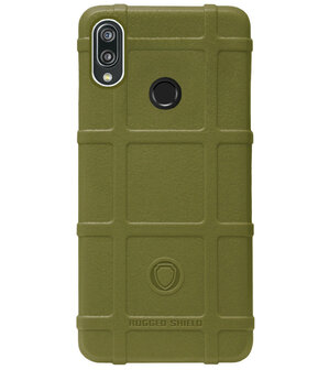 RUGGED SHIELD Rubber Bumper Case Hoesje voor Huawei P Smart 2019 - Groen