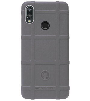 RUGGED SHIELD Rubber Bumper Case Hoesje voor Huawei P Smart 2019 - Grijs