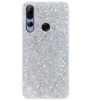 ADEL Premium Siliconen Back Cover Softcase Hoesje voor Huawei P Smart Plus 2019 - Bling Bling Glitter Zilver