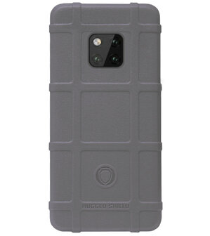 RUGGED SHIELD Rubber Bumper Case Hoesje voor Huawei Mate 20 Pro - Grijs