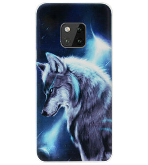 ADEL Siliconen Back Cover Softcase Hoesje voor Huawei Mate 20 Pro - Wolf