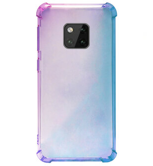 ADEL Siliconen Back Cover Softcase Hoesje voor Huawei Mate 20 Pro - Kleurovergang Blauw Paars