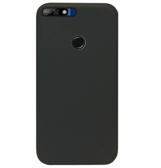 ADEL Siliconen Back Cover Softcase Hoesje voor Huawei Y7 (2018) - Zwart