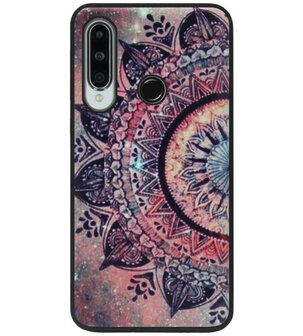 ADEL Siliconen Back Cover Softcase Hoesje voor Huawei Y6p - Mandala Bloemen Rood