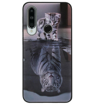 ADEL Siliconen Back Cover Softcase Hoesje voor Huawei Y6p - Poezen Schaduw Tijger