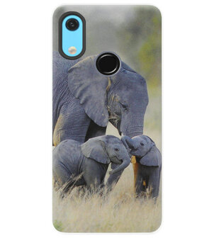 ADEL Siliconen Back Cover Softcase Hoesje voor Huawei Y6 (2019) - Olifant Familie