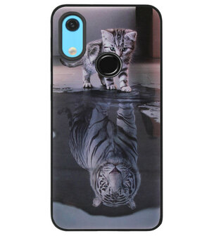 ADEL Siliconen Back Cover Softcase Hoesje voor Huawei Y6 (2019) - Poezen Schaduw Tijger