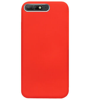 ADEL Siliconen Back Cover Softcase Hoesje voor Huawei Y6 (2018) - Rood