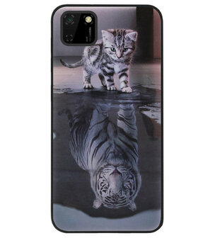 ADEL Siliconen Back Cover Softcase Hoesje voor Huawei Y5p - Poezen Schaduw Tijger