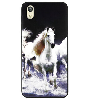 ADEL Siliconen Back Cover Softcase Hoesje voor Huawei Y5 (2019) - Paarden