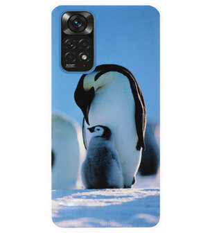 ADEL Siliconen Back Cover Softcase Hoesje voor Xiaomi Redmi Note 11s/ 11 - Pinguin Blauw