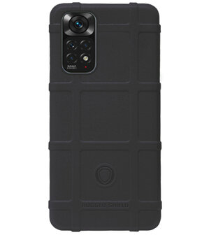 RUGGED SHIELD Rubber Bumper Case Hoesje voor Xiaomi Redmi Note 11s/ 11 - Zwart