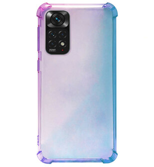 ADEL Siliconen Back Cover Softcase Hoesje voor Xiaomi Redmi Note 11 Pro - Kleurovergang Blauw Paars