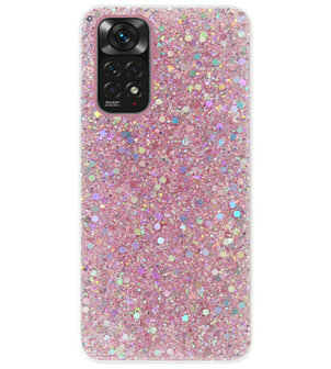 ADEL Premium Siliconen Back Cover Softcase Hoesje voor Xiaomi Redmi Note 11 Pro - Bling Bling Roze