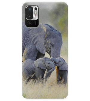 ADEL Siliconen Back Cover Softcase Hoesje voor Xiaomi Redmi Note 10 (5G) - Olifant Familie