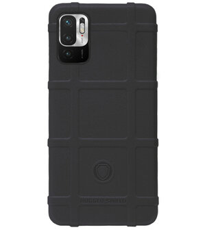 RUGGED SHIELD Rubber Bumper Case Hoesje voor Xiaomi Redmi Note 10 (5G) - Zwart