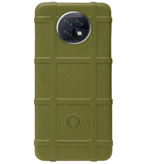 RUGGED SHIELD Rubber Bumper Case Hoesje voor Xiaomi Redmi Note 9T (5G) - Groen