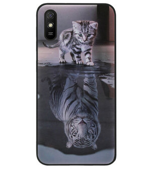 ADEL Siliconen Back Cover Softcase Hoesje voor Xiaomi Redmi 9A - Poezen Schaduw Tijger