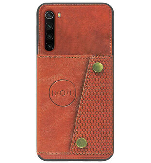 ADEL Kunstleren Back Cover Pasjeshouder Hoesje voor Xiaomi Redmi Note 8T - Bruin