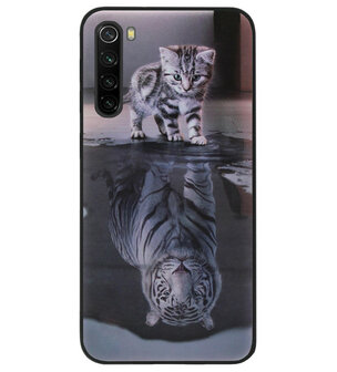 ADEL Siliconen Back Cover Softcase Hoesje voor Xiaomi Redmi Note 8T - Poezen Schaduw Tijger