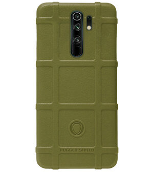 RUGGED SHIELD Rubber Bumper Case Hoesje voor Xiaomi Redmi 9 - Groen