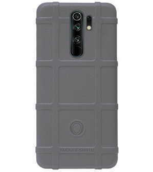 RUGGED SHIELD Rubber Bumper Case Hoesje voor Xiaomi Redmi 9 - Grijs