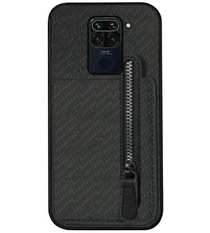 ADEL Kunstleren Back Cover Pasjeshouder Portemonnee Hoesje voor Xiaomi Redmi Note 9 - Zwart