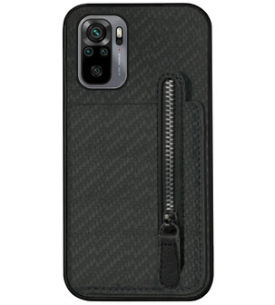 ADEL Kunstleren Back Cover Pasjeshouder Portemonnee Hoesje voor Xiaomi Redmi Note 10 (4G)/ 10s - Zwart