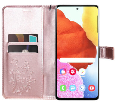 ADEL Kunstleren Book Case Pasjes Portemonnee Hoesje voor Xiaomi Redmi Note 10 (4G)/ 10s - Vlinder Goudrose