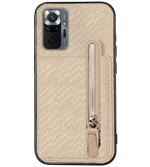 ADEL Kunstleren Back Cover Pasjeshouder Portemonnee Hoesje voor Xiaomi Redmi Note 10 Pro - Kaki Geelbruin