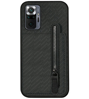 ADEL Kunstleren Back Cover Pasjeshouder Portemonnee Hoesje voor Xiaomi Redmi Note 10 Pro - Zwart