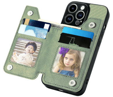 ADEL Kunstleren Back Cover Pasjeshouder Portemonnee Hoesje voor Xiaomi Mi 11 Lite (5G/ 4G)/ 11 Lite 5G NE - Groen