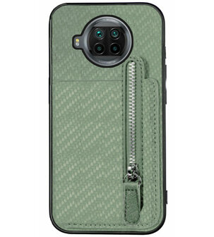 ADEL Kunstleren Back Cover Pasjeshouder Portemonnee Hoesje voor Xiaomi Mi 10T Lite - Groen