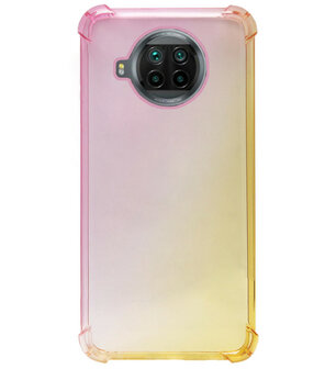 ADEL Siliconen Back Cover Softcase Hoesje voor Xiaomi Mi 10T Lite - Kleurovergang Roze Geel