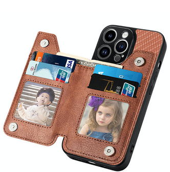 ADEL Kunstleren Back Cover Pasjeshouder Portemonnee Hoesje voor Xiaomi Mi Note 10 Lite - Bruin