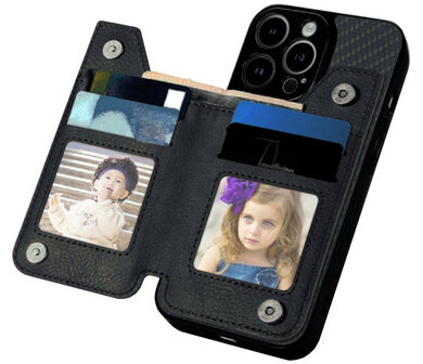 ADEL Kunstleren Back Cover Pasjeshouder Portemonnee Hoesje voor Xiaomi 12T (Pro) - Zwart