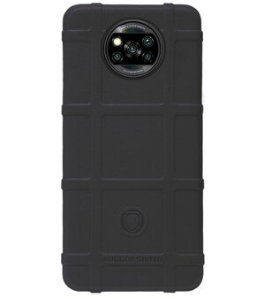 RUGGED SHIELD Rubber Bumper Case Hoesje voor Xiaomi Poco X3 (Pro) - Zwart