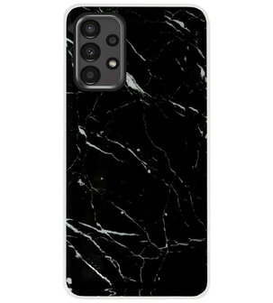 ADEL Siliconen Back Cover Softcase Hoesje voor Samsung Galaxy A13 - Marmer Zwart